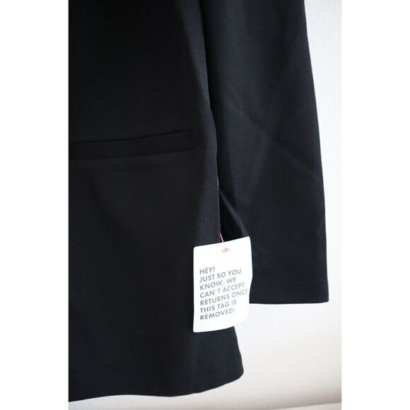 ASOS Design F103464 Women's Sz 6 Black One-Button Jersey Slouchy Suit Blazer - Picture 4 of 8